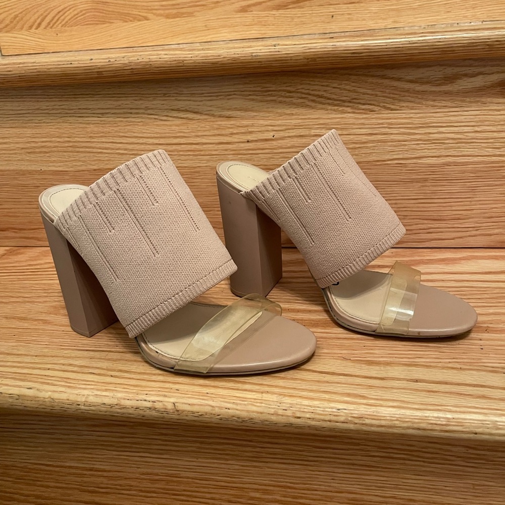 Zara Nude Mule Sock Heel Size 40 (9US)
